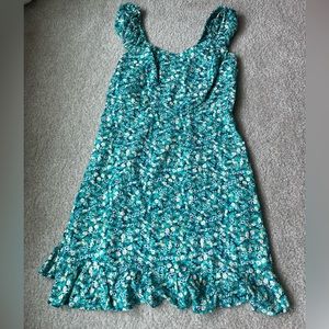 Old Navy Floral Print Dress Short Puff Sleeves